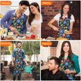 thumbnail image 4 of Pioneer Flower Floral Print Pattern Apron for Women and Men, Cotton Linen Waterproof with Pockets, Adjustable, 33x27 Inch for Kitchen, Gardening, BBQ, Salon, 4 of 6