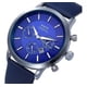 thumbnail image 3 of Reloj pulsera North 6009 con correa de cuero color azul - bisel plateado, 3 of 8