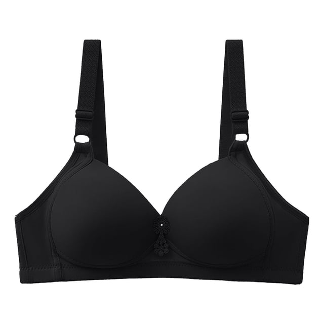 Sujetador de color sólido con ajuste de tres botones, cómodo, sexy, sin llantas para mujer Fridja nalpqowj7623