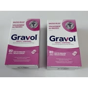 Gravol Easy to Swallow 80 Tablets (2 Packs) - Fast Relief for Nausea and Motion Sickness - Non-Drowsy Formula - Trusted Brand for Travelers