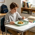 thumbnail image 6 of 1 Pack Divided Food Plates, 9.8" Wheat Straw Tray, 2-Compartment Unbreakable Fast Food Tray, Dishwasher Safe, BPA Free, Lightweight, 6 of 6