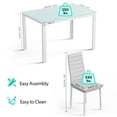 thumbnail image 6 of Aiho 6-Seater Modern Dining Table Set with PU Leather Chairs for Kitchen, Small Spaces,White, 6 of 8