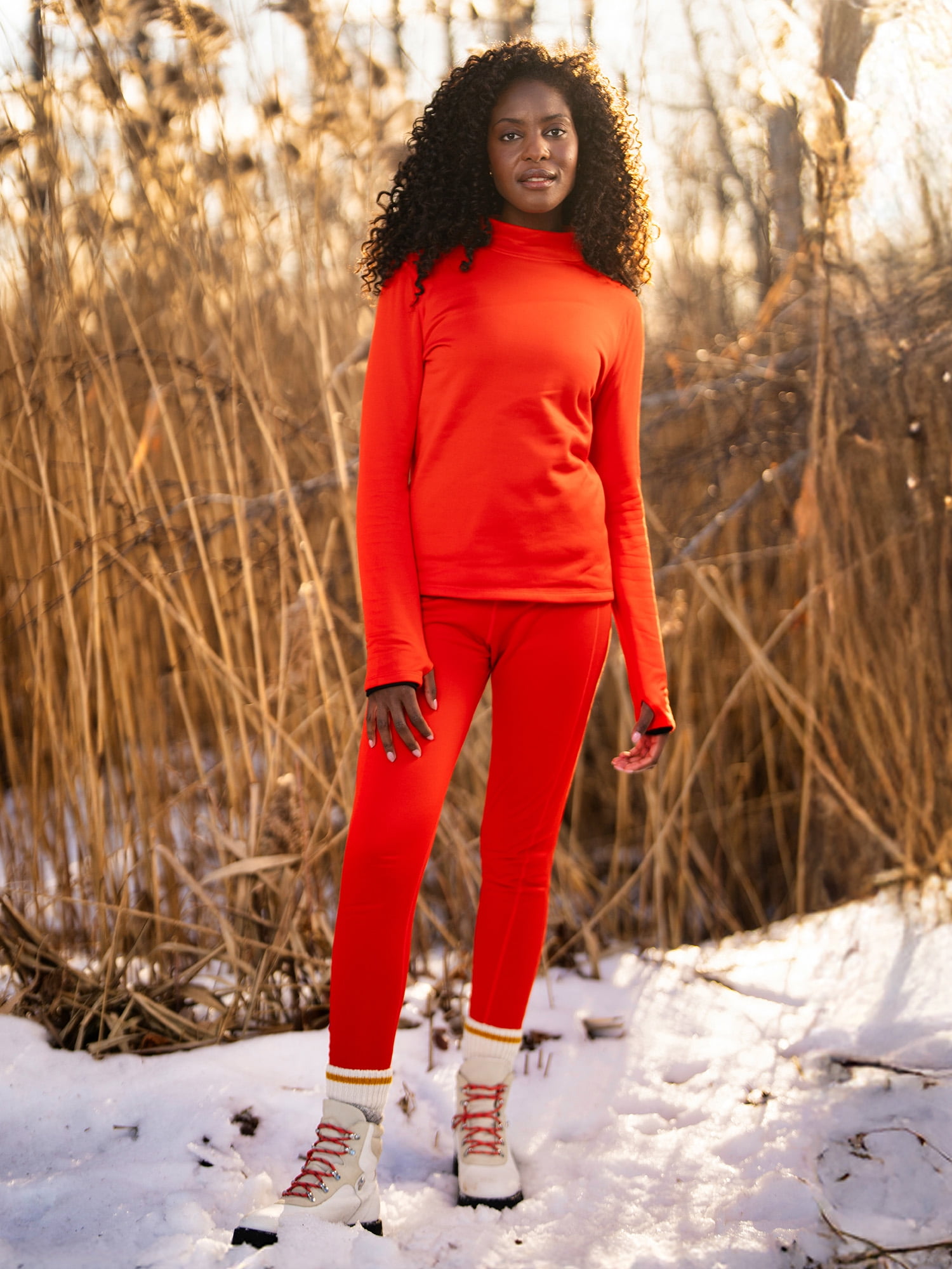 Ozark Trail Women's Warmest Thermal Long Sleeve Fleece Mockneck