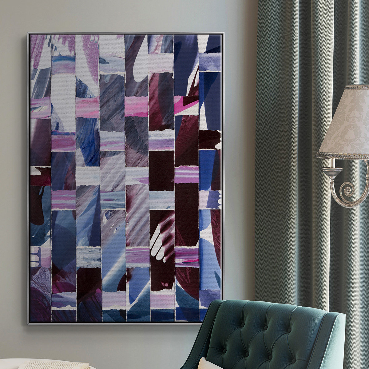 Dream Portals Framed Premium Gallery Wrapped Canvas - Ready to Hang - 27 x 41 - Silver Floating Frame