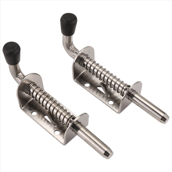 Rollbacks & More 2Pcs 5 Inch Stainless Steel Spring Loaded Latch Pin Bolt 2mm Thickened Door Lock Brushed