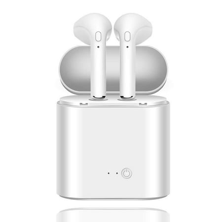 Bluetooth Wireless Stereo Earbuds Headphones, Noise Cancelling with Built-in Mic & Charging Case, Hands-free Calling In-Ear Headset Earphone Earpiece for iPhone Android Smart (Best Bluetooth Headphones Small Ears)