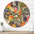 thumbnail image 2 of Designart 'Blooming Orange and White Tulips III' Traditional Wood Wall Clock, 2 of 5