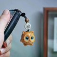 thumbnail image 4 of Hand-Carved Wooden Owl Keychain Unique Wood Carving Key Ring Adorable Owl Pendant for Car Keys Handbag Decoration Small Keyring Hanging Keychain Decor, 4 of 4