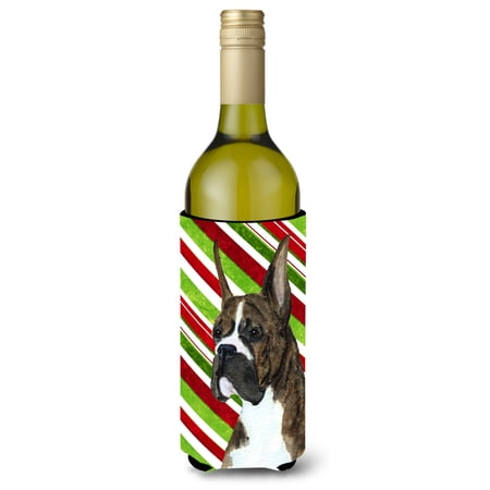 Boxer Candy Cane Holiday Christmas Wine Bottle Hugger