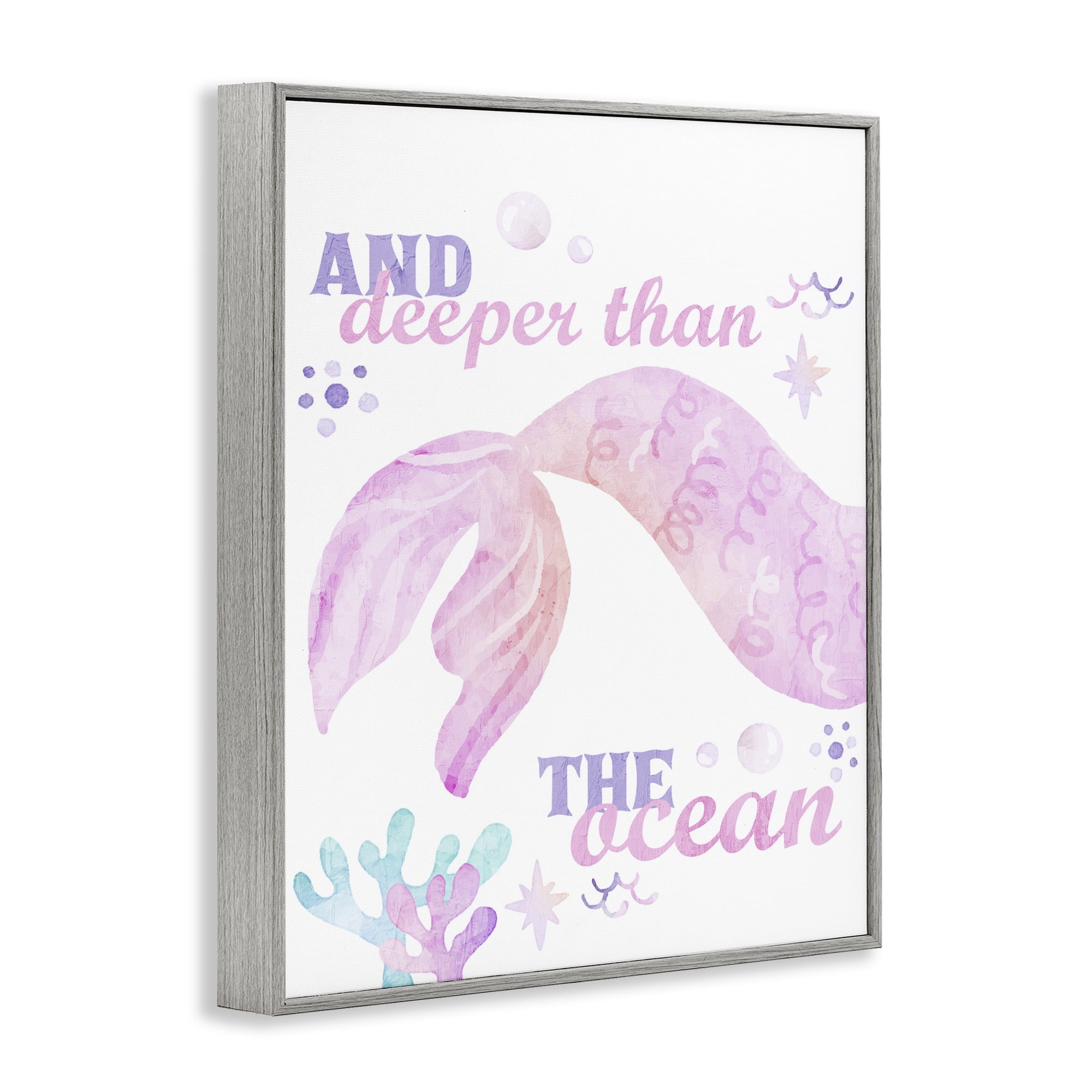 Deeper Than The Ocean Gray Framed Giclee Art, design by Kim Allen