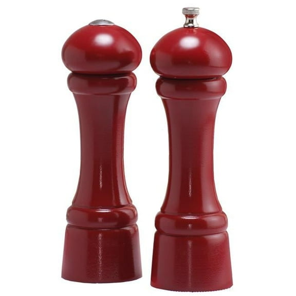 8 in. Candy Apple Red Pepper Mill and Salt Shaker Set