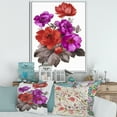 thumbnail image 2 of Fuchia and Red Flowers 12 in x 20 in Framed Painting Canvas Art Print, by Designart, 2 of 5
