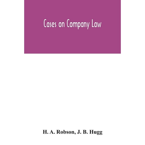 Cases on Company Law, (Paperback)