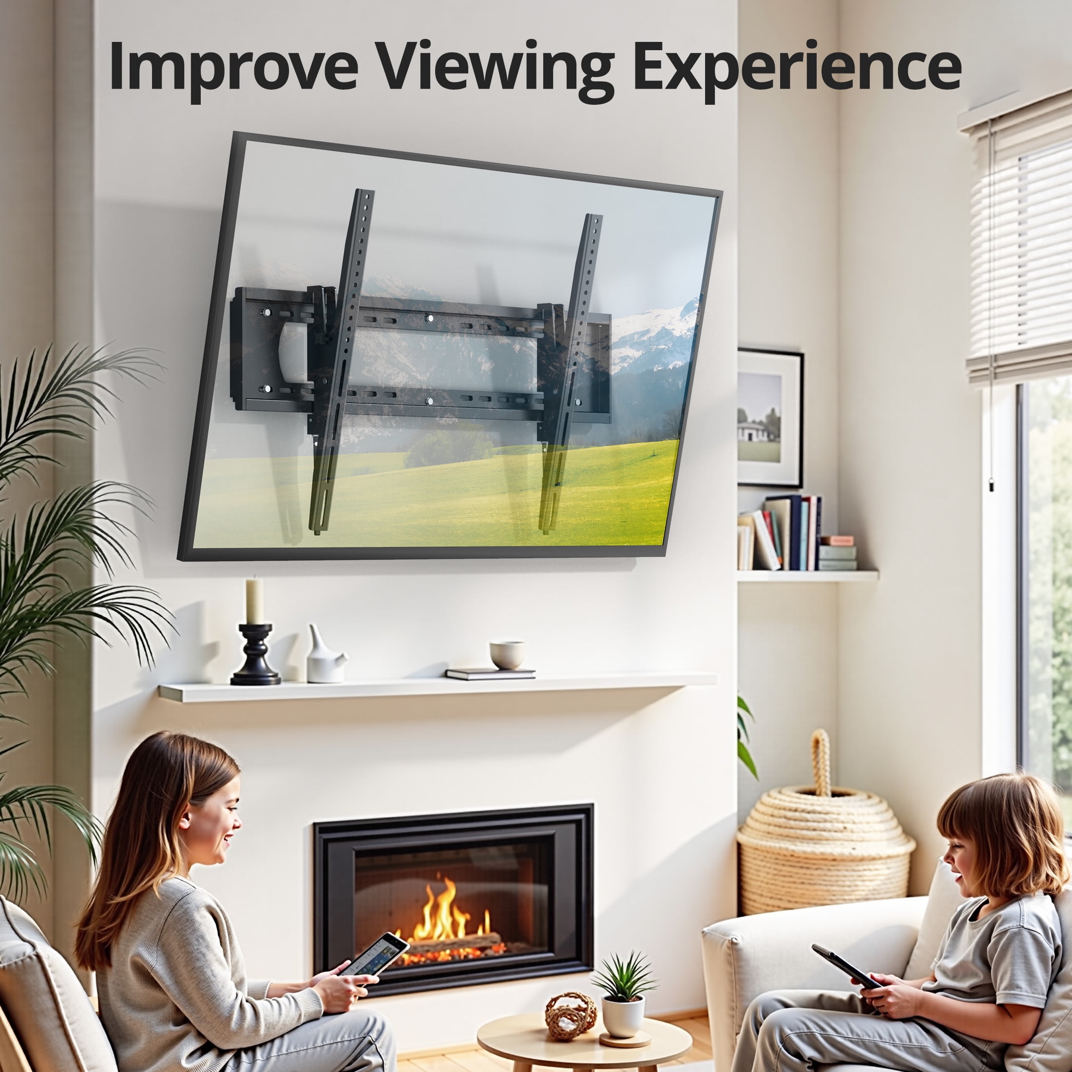MountLiving Heavy Duty Tilting TV Wall Mount, 65-120 inch TVs, 220 lbs Capacity, Max VESA 900x600mm, Fits 16/24/32 inch Studs, LED/OLED/LCD Compatible