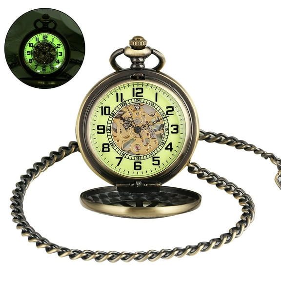 Elegant Vintage Mechanical Pocket Watch with Roman Numerals for Valentine's Day and Anniversaries