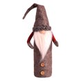 thumbnail image 1 of Matsuzay Funda para botella de vino de Navidad, felpa larga, Rudolf, manga a prueba de polvo, telas no tejidas, sombrero de piezas, fundas para Kits de decoración para fiestas Gris Matsuzay HA070265-02, 1 of 6