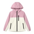 thumbnail image 6 of Cethrio Girls Zip up Jackets, Outdoor Lightweight Long Sleeve Waterproof Kids Windbreaker Pink Size 10-12, 6 of 6