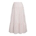 thumbnail image 5 of uvwlwu Women's Polka Dot Maxi Skirt Elastic High Waist Tiered Ruffle Flowy A Line Lightweight Versatile Four Season Casual Vacation Everyday Bottom,XXL, 5 of 5