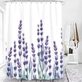thumbnail image 5 of Lavender Shower Curtain, Purple Lavender Floral Shower Curtain Set, Watercolor Plant Leaves Flower Shower Curtains for Bathroom, Waterproof Fabric with 12 Hooks, 72 x 72 Inches, 5 of 6