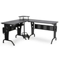 thumbnail image 2 of Topcobe Home Office L-Shaped Corner Computer Desk with Keyboard Tray, Black, 2 of 9