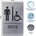 thumbnail image 3 of ADA CENTRAL SIGNS - 6"X9" Boys Accessible Restroom Sign - ADA Compliant Tactile Graphics Grade 2 Braille Text Wall Signs - Bathroom Door Placard Double Sided Tape Wheelchair Handicap Rest Room Sign, 3 of 7