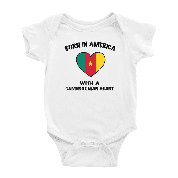 Born In America With A Cameroonian Heart Baby Clothing Bodysuits Infant For Boy Girl
