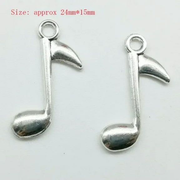 U8MO Wholesale Antique Silver Jewelry Finding Charms Pendants Carfts DIY 77 Styles-18pcs music notes