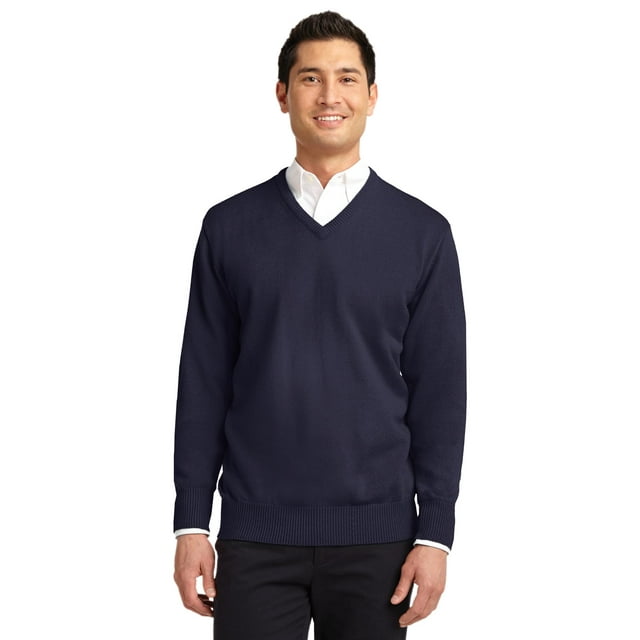 Port Authority Value Suéter con cuello en V M Azul marino Autoridad Portuaria SW300