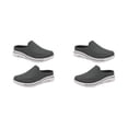 thumbnail image 4 of Qarigey 1 par de toboganes portátiles para mujeres, niñas, verano, viaje, tacón plano, diseño Simple, zapatilla, suela de EVA, sandalia, Gris oscuro talla 46 2piezas, 4 of 6