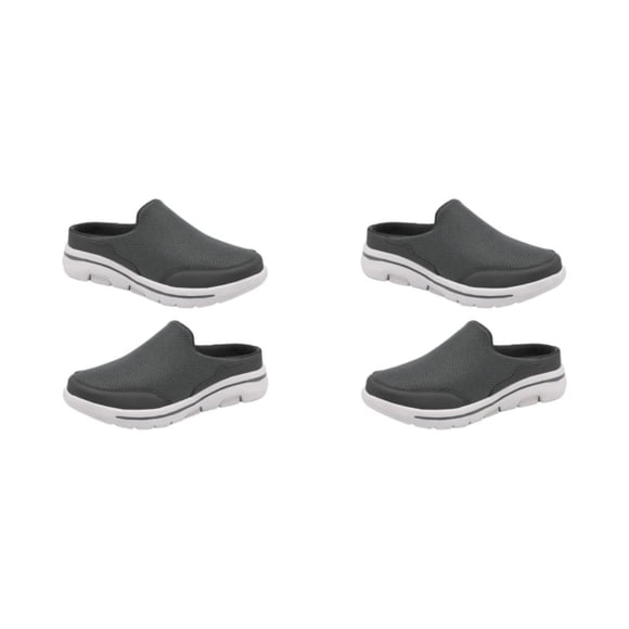Sonducket 1 par de chanclas con cubierta de malla de estilo informal para mujer, zapatillas de tacón plano para fiesta de viaje para niñas, Gris oscuro talla 39 2Conjunto