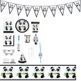 thumbnail image 4 of Panda Birthday Party Decoration Props Holiday Party Cutlery Set Paper Cups Paper Towels Popcorn, 4 of 5