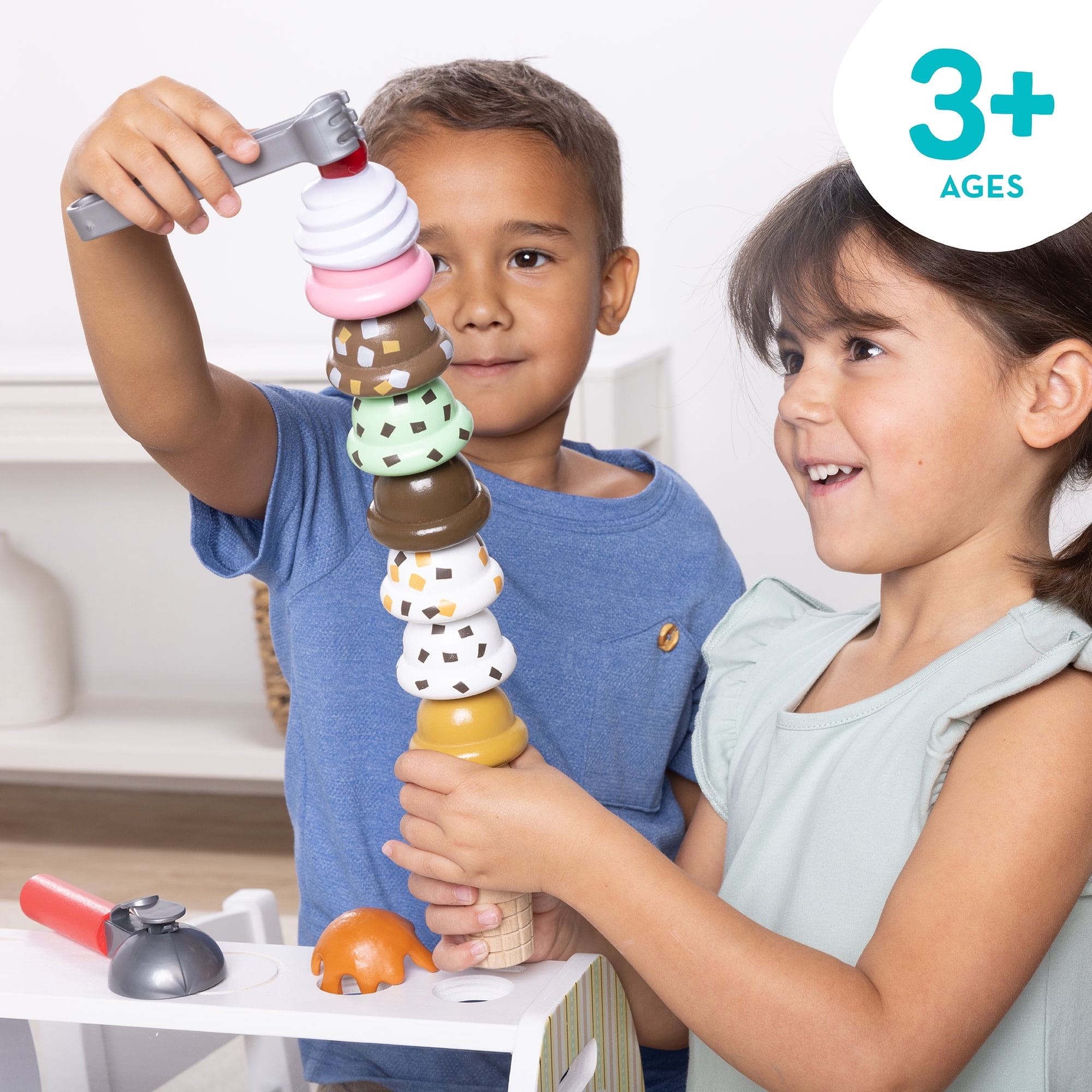 Melissa & Doug Wooden Scoop & Serve Ice Cream Counter Play Food Child Multicolor Wood 28 Piece
