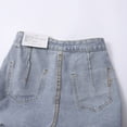 thumbnail image 6 of FUNUONY Bermuda Jean Shorts for Women High Waisted Trendy Destroyed Denim Shorts Knee Length Cutoff Loose Fit Long Shorts Loose Slim Straight Hole Denim Shorts Plus Size Five Pants Light Blue 3Xl, 6 of 8