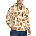 thumbnail image 2 of Kdxio Cute Ice Cream Print Mens Casual Hooded Collar Drawstring Hoodies Pullover Sweatshirts Casual Long Sleeve Shirts-XX-Large, 2 of 7