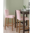 thumbnail image 2 of Pink Cherry Blossom Bar Stool Covers Set of 2, Spring Modern Farmhouse Floral Stretch Washable Bar Chair Covers with Backs, Removable Pub Counter Height Chair Cover for Kitchen Dining Room Cafe, 2 of 7