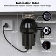 thumbnail image 6 of GAOMON 3/4 HP Garbage Disposal with Air Switch, 4-Stage Grinding, 3500 RPM, Quiet Food Waste Disposer, Stainless Steel & ABS, for Kitchen, Matte Black, 6 of 7