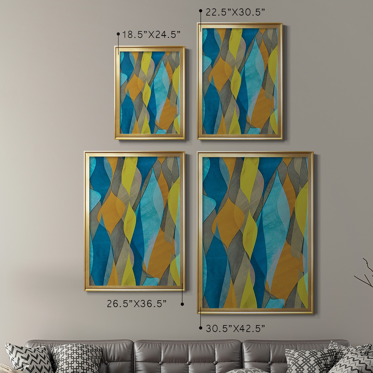 Colorful Cascade I Premium Framed Print, in Gold, Black, or Silver - Ready to Hang
