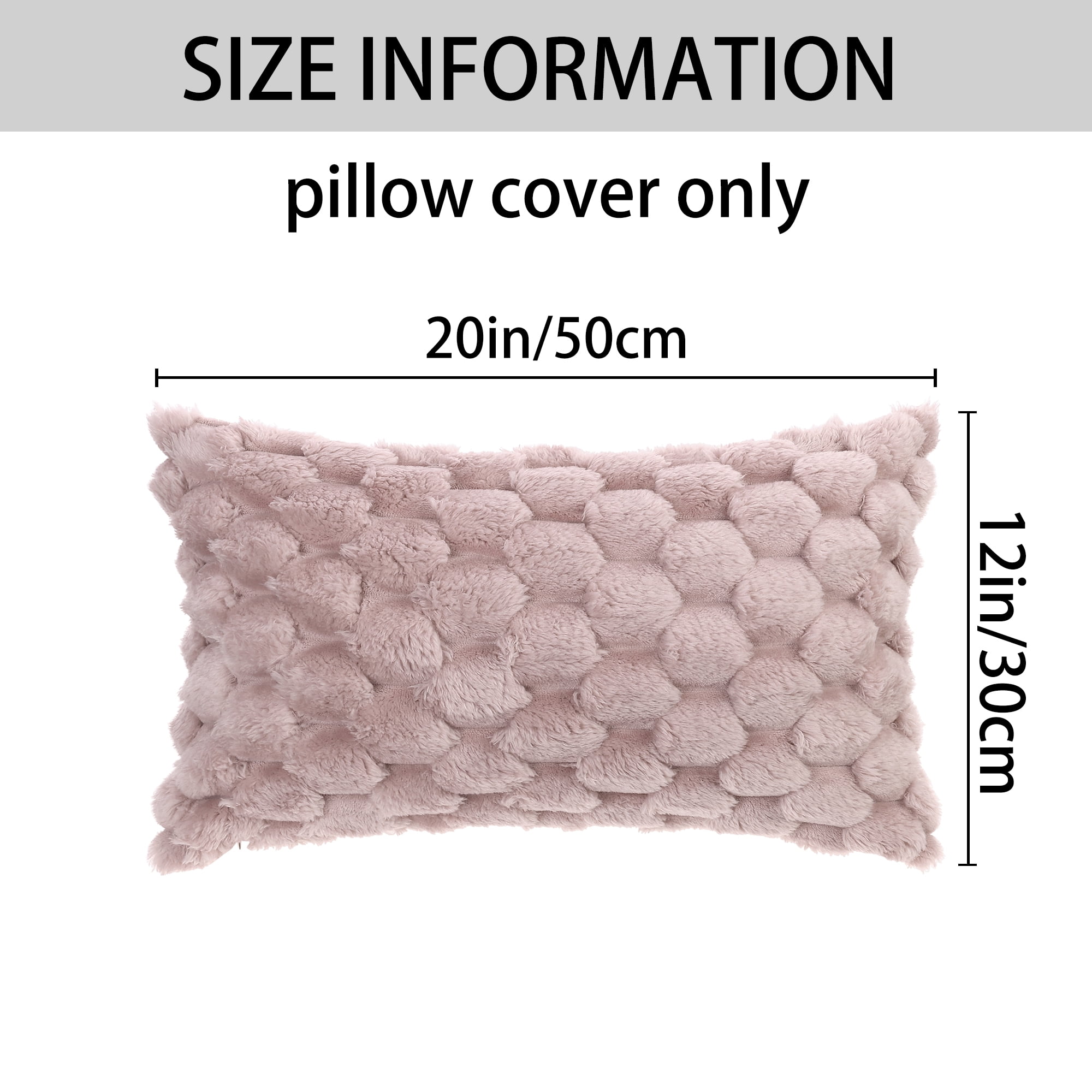 Unique Bargains 4 Fur Decorative Fuzzy Plush Throw Pillow Covers Soft Cozy Cushion Covers Pink 12" x 20"