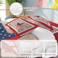thumbnail image 2 of Queen 4 Piece Bedding Set Happy President's Flag Day Soft Breathable Duvet Cover and Pillowcase, American Star on Wood Board Duvet Cover Set Bed Sheets for Bedroom Dormitory Guest Room, 2 of 9