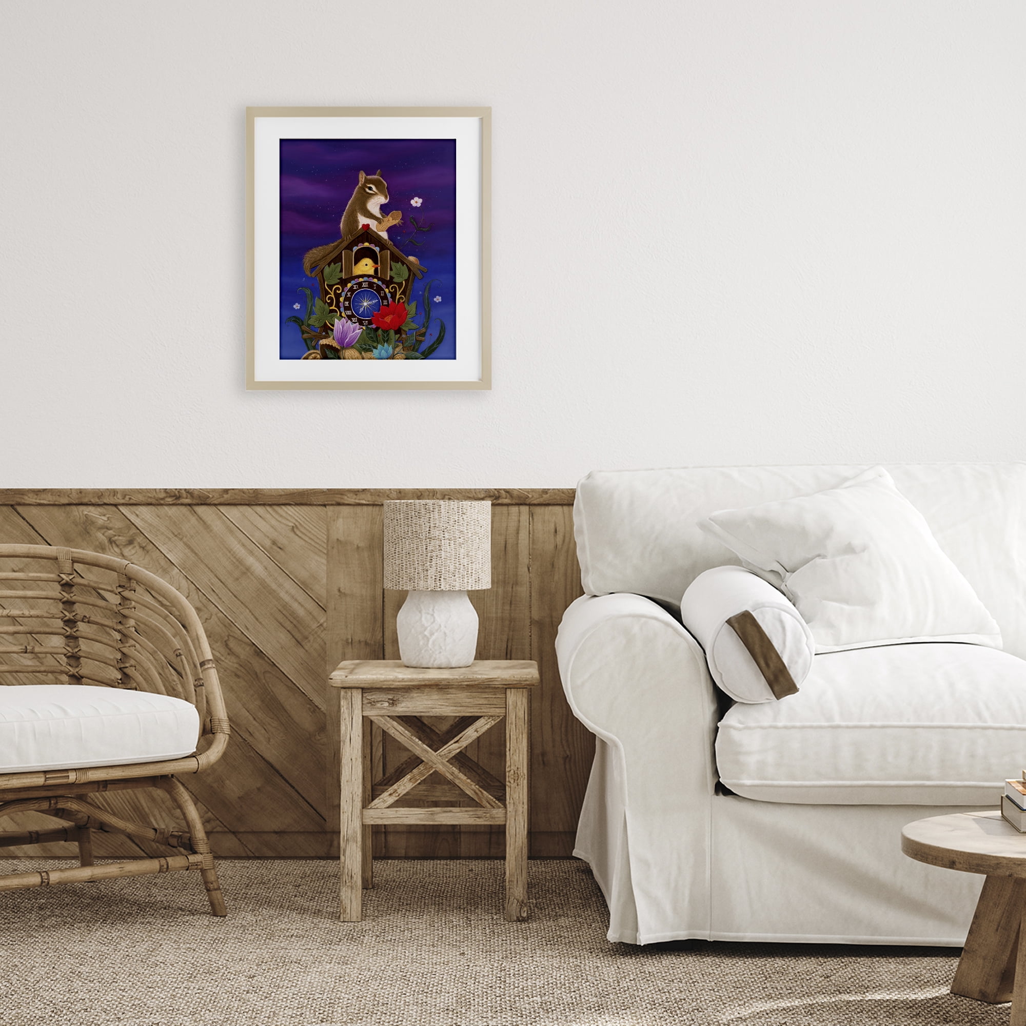 Stupell Industries Nighttime Snack Squirrel Birch Framed Print Under Glass, design by Gina Matarazzo