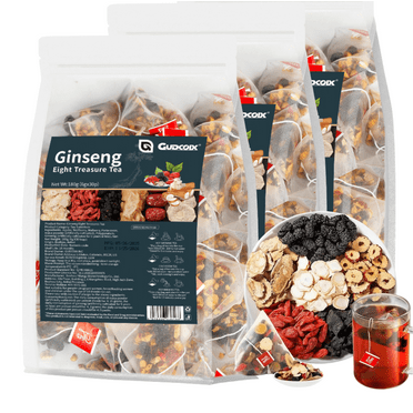 Kidney Ginseng Five Treasure Tea -Eight Treasure Tea with Wolfberry & Mulberry -  for Men's Health and Wellness Cleanse 3 Pack (90 sachets)