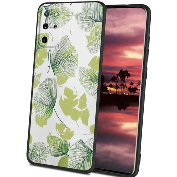 Compatible with Samsung Galaxy S20+ Plus Phone Case, Leaves-Green-Leaf-MIni Case Men Women, Flexible Silicone Shockproof Case for Samsung Galaxy S20+ Plus