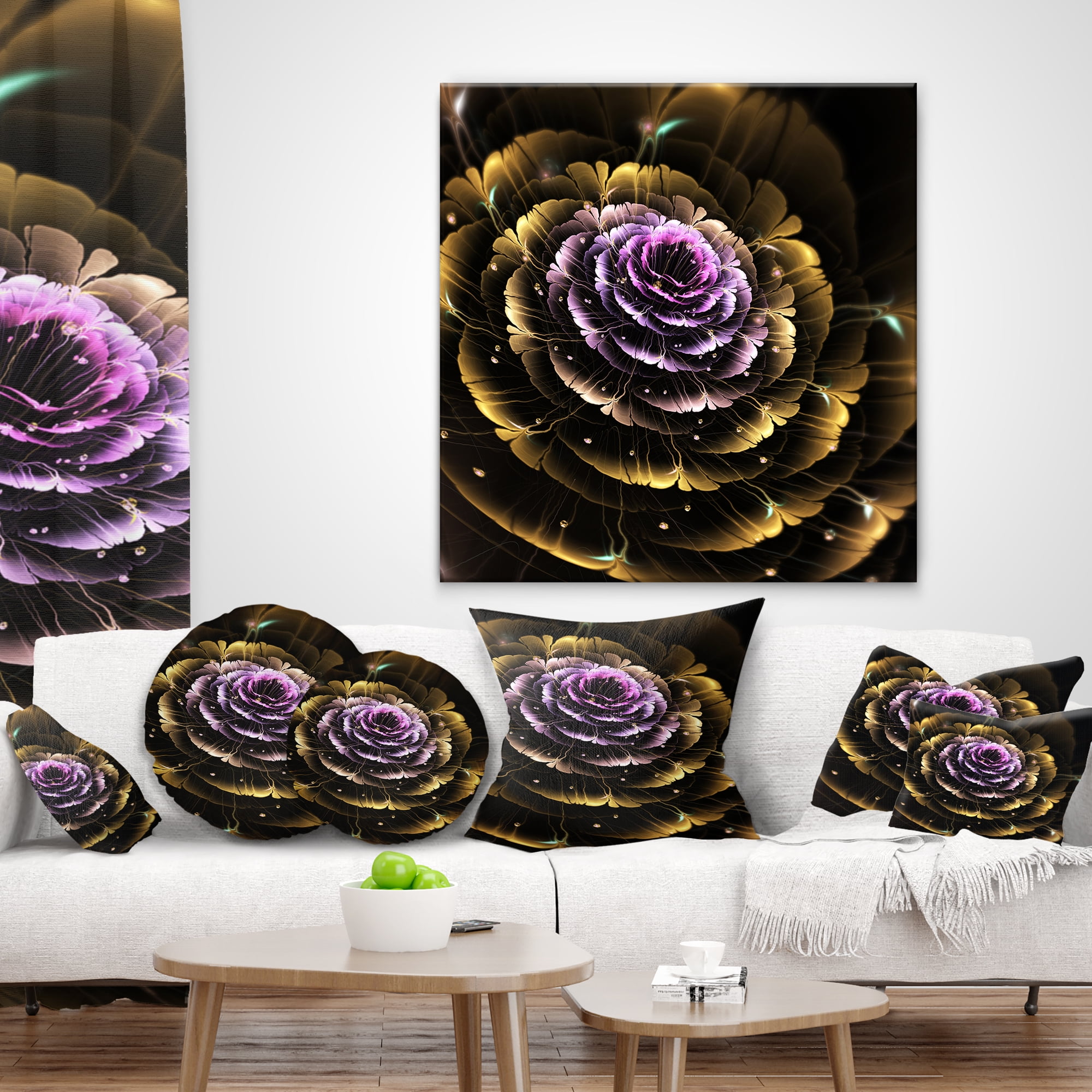 Designart 18" x 18" Purple Polyester Throw Pillow
