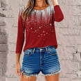 thumbnail image 6 of Ounisa Womens Tops 3/4 Sleeve Shirts Trendy Floral Blouses Casual Loose Fit Summer Tee Crewneck Tunic Tops, 6 of 9
