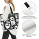 thumbnail image 3 of Balery Black White Spooky Ghosts Bolsa Tote Estilo Estético con Cremalleras, Bolsa de Hombro, Bolsa de Compras Grande y Plegable, 3 of 8