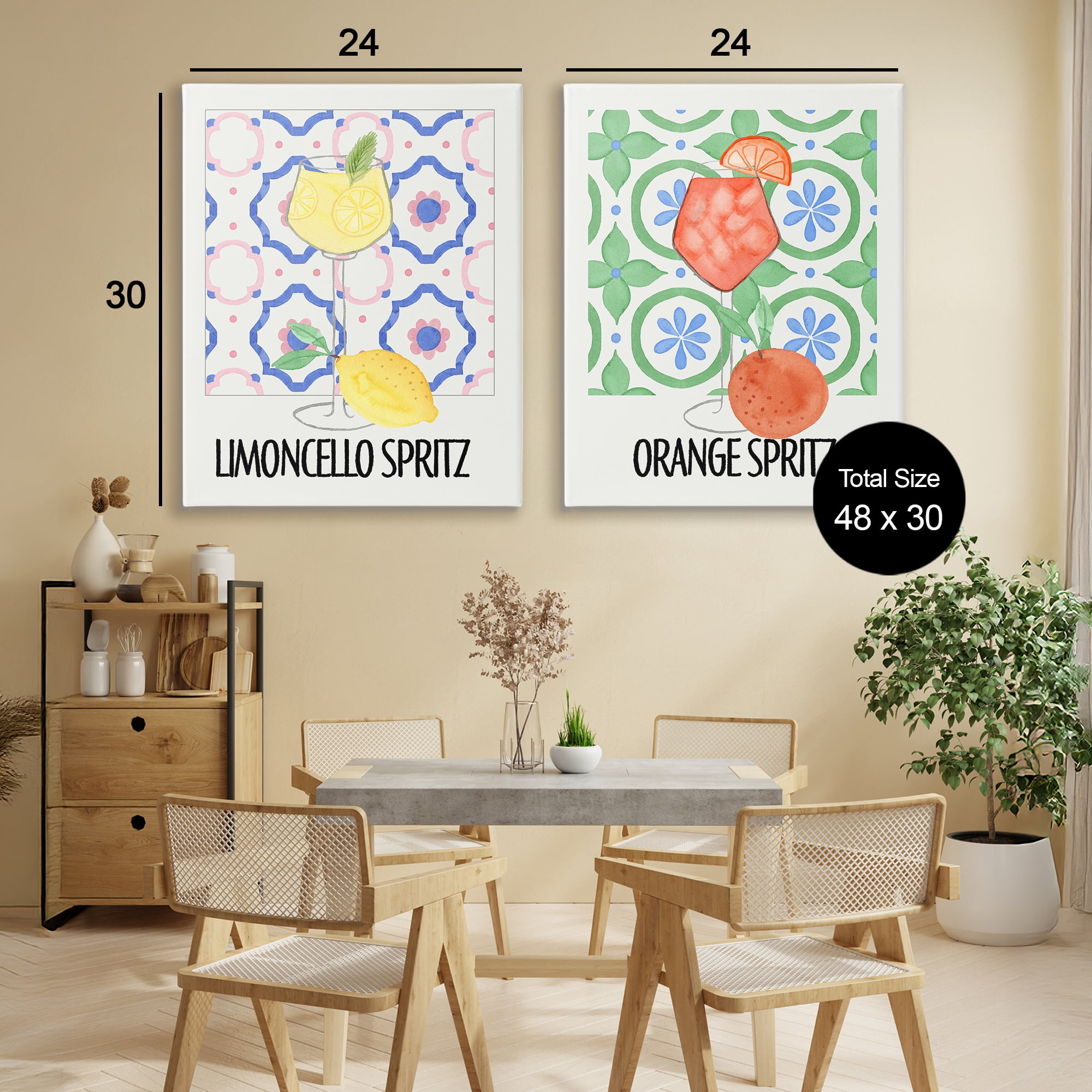 Stupell Industries Citrus Spritz On My Mind 2 Piece Canvas Wall Art Set, design by Nina Jacobs