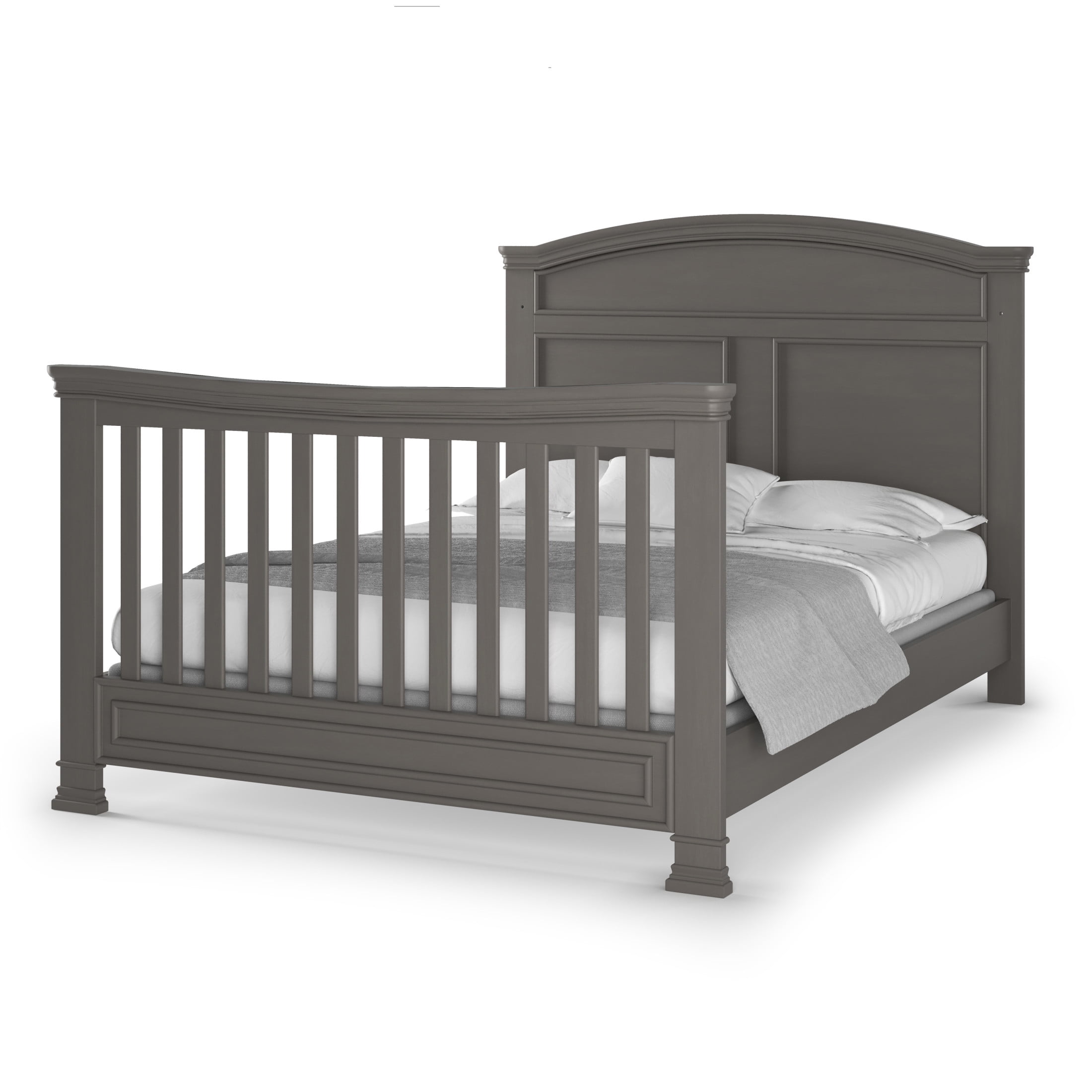 Child Craft Full-Size Bed Rail Conversion Kit, Converts 4-in-1 Crib to Bed, Solid Wood, Chelsea Gray