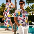 thumbnail image 3 of Garronmavis Hawaiian Hibiscus Couples' Outfits Husban and Wife Clothing Men's Button Down Shirt Hawaiian Party Shirts and Womens Sleeveless Dress Maxi Beach Vacation Sundress, 3 of 7