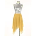 thumbnail image 3 of Nyeemya Womens Praise Contemporary Dance Dress Metallic Sleeveless Liturgical Dance Dress Tunic Yellow XL, 3 of 7
