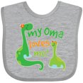thumbnail image 3 of Inktastic My Oma Loves Me Dinosaur Boys Baby Bib, 3 of 4
